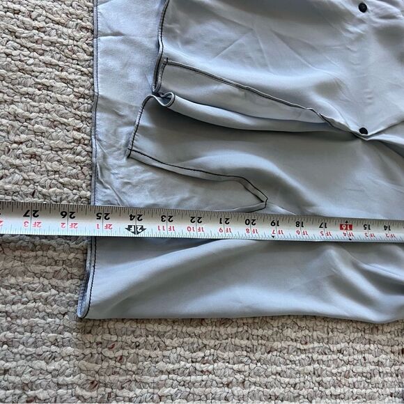 RAG & BONE Debbie Silk Wrap Top in Grey Blue - Picture 8 of 14